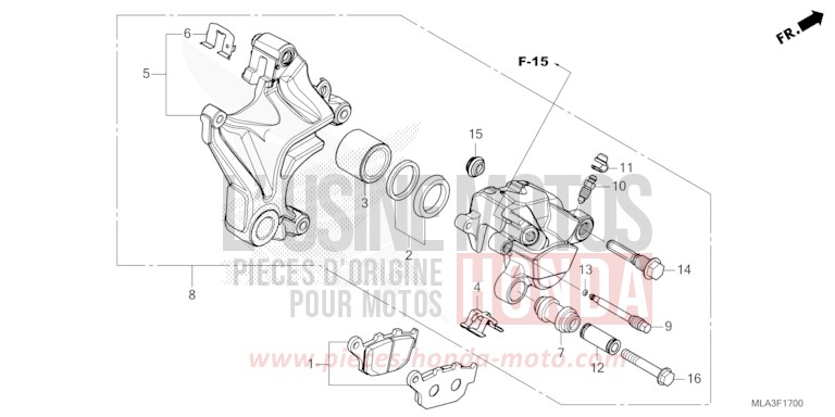 ETRIER DE FREIN ARRIERE de CMX 1100 "Rebel" PEARL STALLION BROWN (YR347) de 2022